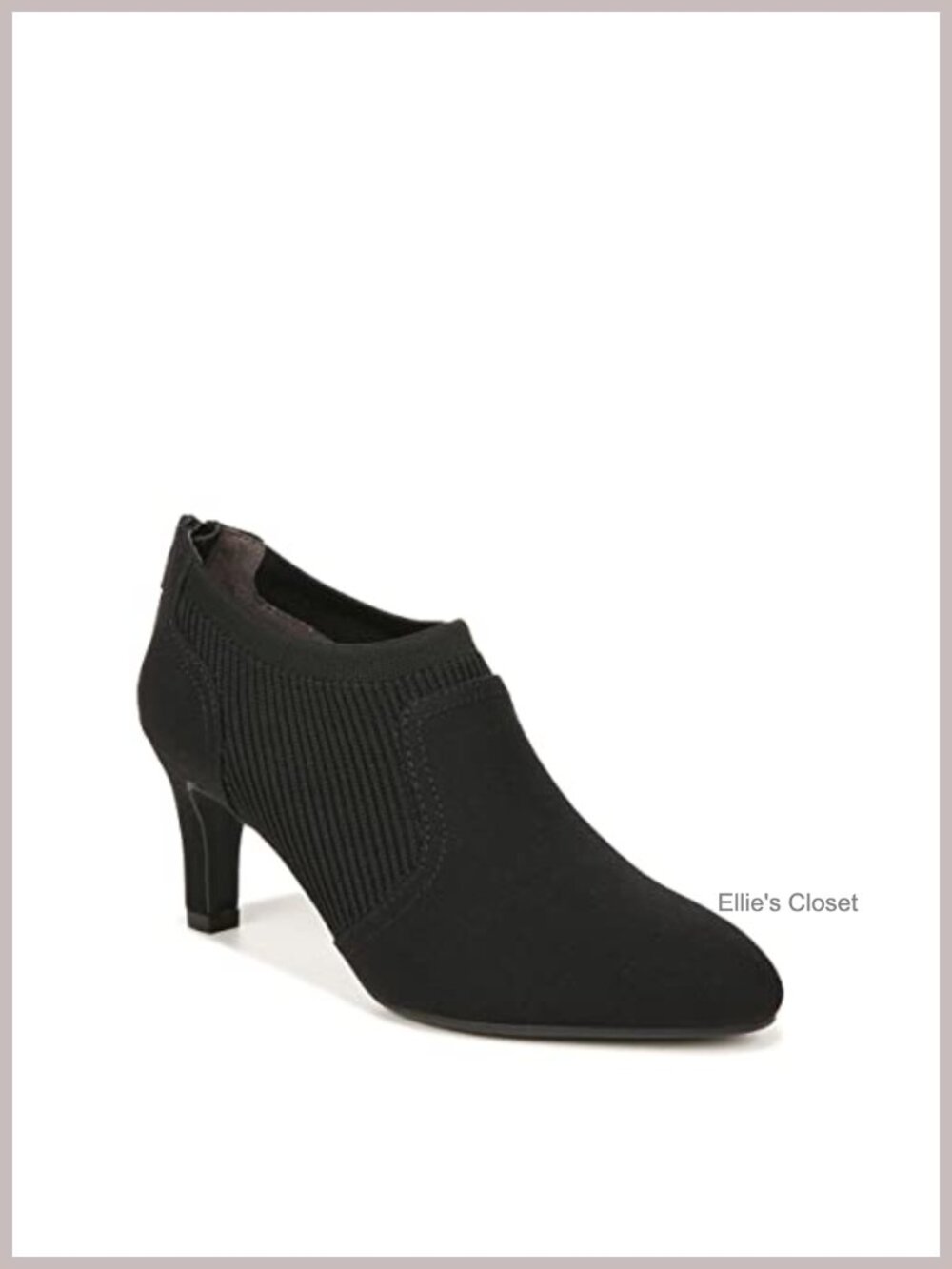 Womens Almond Toe Stretch Ankle Booties Slip On Heeled Shooties